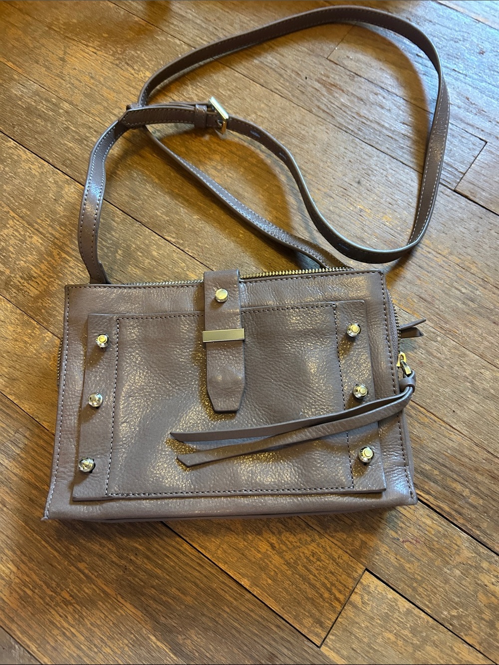 Botkier Gray Crossbody with Gold Accents
